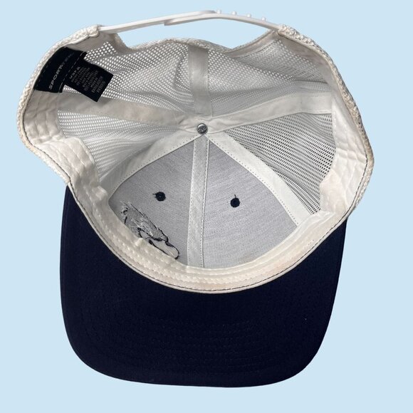 Bald Eagle Cap Hat Adult Snap Back Blue White Embroidered Logo Trucker Mesh Mens - Picture 6 of 7